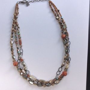 Silpada sponge coral abalone necklace